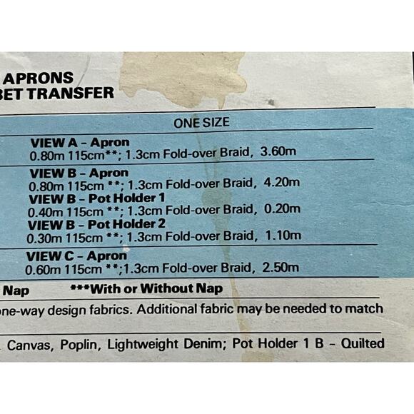 McCalls 5826 Pattern adult Apron work apron kitchen apron - Picture 6 of 8
